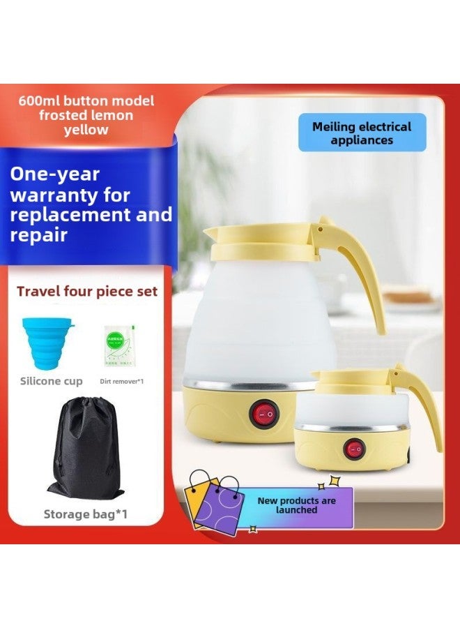 Folding Travel Kettle Silicone Mini Portable Kettle Small Automatic Power-off Compressible Kettle Supplies-Color:New Customer Instant Discount Of 10 Yuan Little Yellow Duck Limited Edition Color Model-Capacity:Baby-grade Pacifier Folding Silicone * Stainless Steel Chassis Heating [storage Bag]  - Image 1