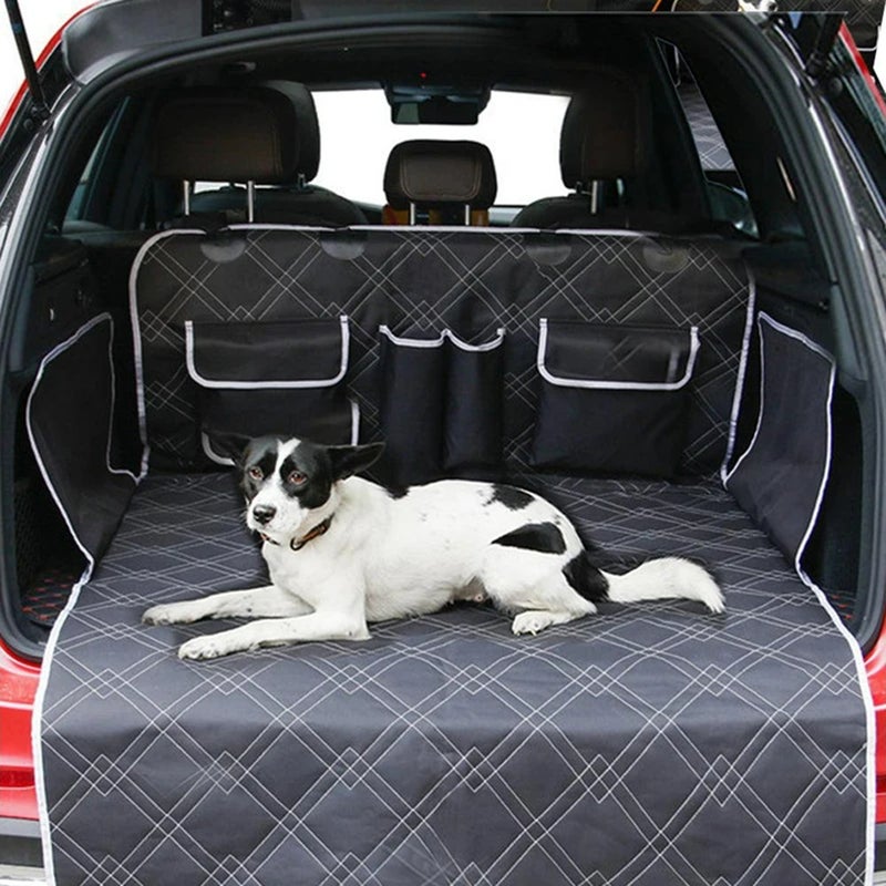 Waterproof Car Pet Mat, Car Trunk Liner Mat, White-Line Quilted Cotton Car Dirt-Resistant Dog Mat, 187.5*102.5cm - Image 1