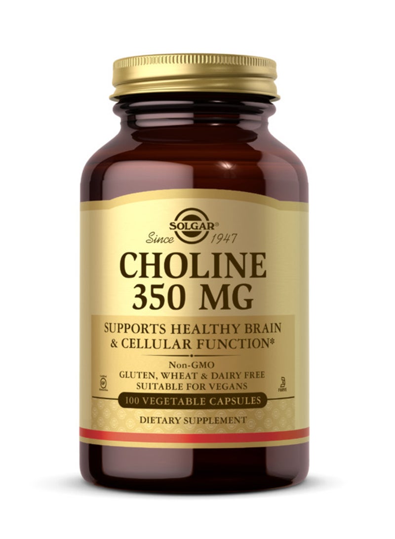 عبوة مكمل غذائي كولين تركيز 350 مجم - مكونة من 100 كبسولة نباتية