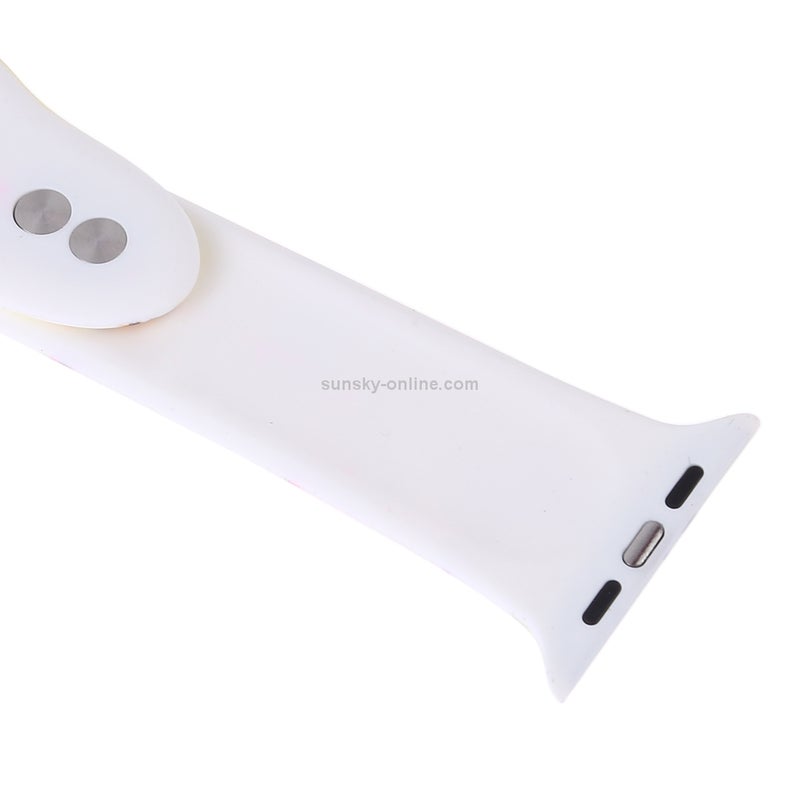 Silicone Printing Strap for Apple Watch Series 3 & 2 & 1 42mm (Butterfly Pattern)