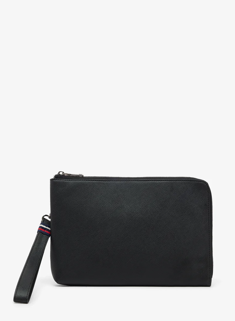 zip detail grain toiletry bag