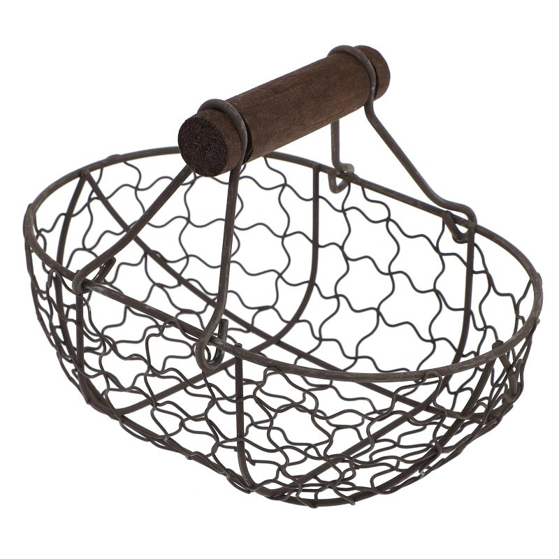 Sturdy Iron Wire Handheld Basket For Fruit Bread Kitchen Countertop Dining Table Random Color - Image 2