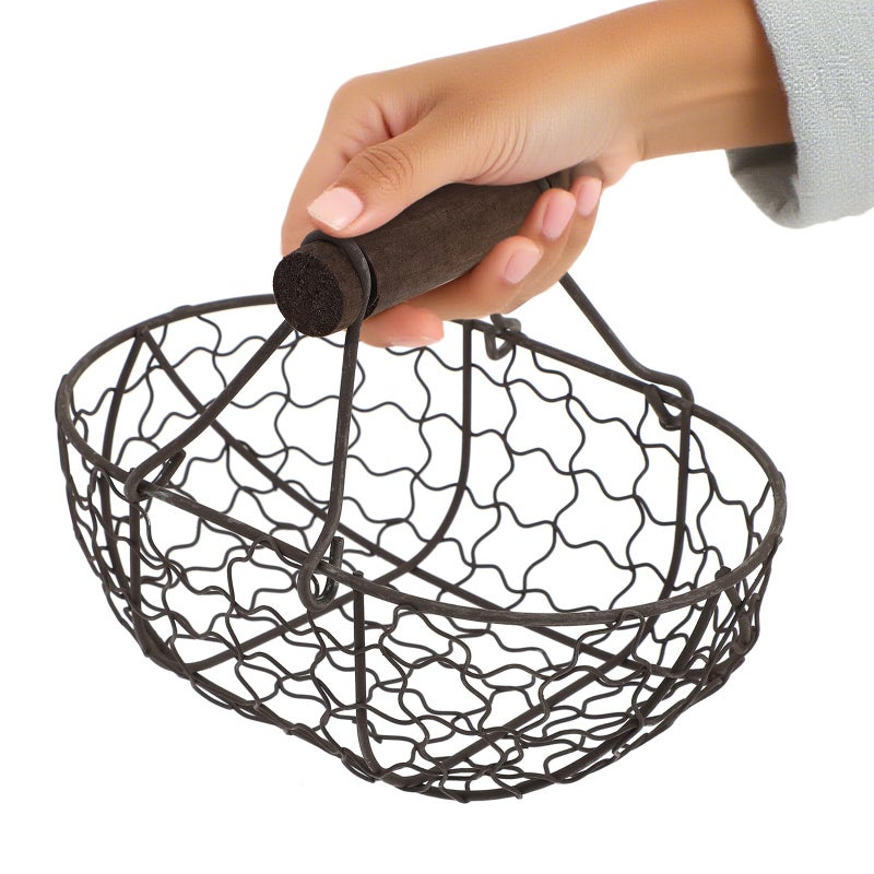 Sturdy Iron Wire Handheld Basket For Fruit Bread Kitchen Countertop Dining Table Random Color - Image 5