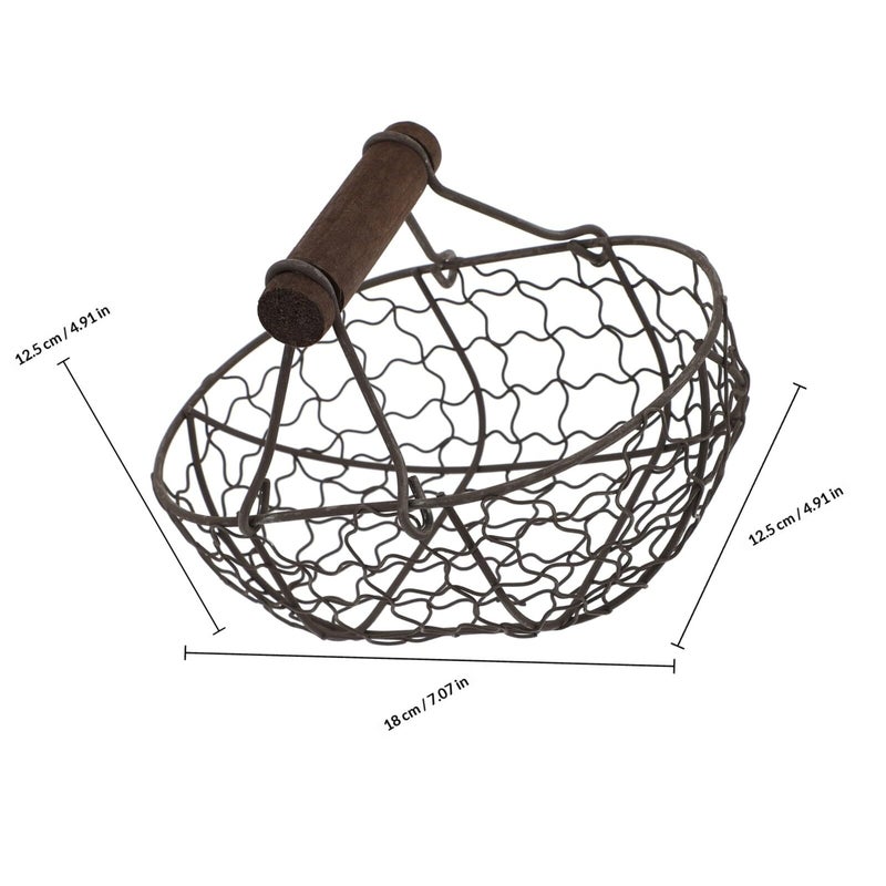 Sturdy Iron Wire Handheld Basket For Fruit Bread Kitchen Countertop Dining Table Random Color - Image 3