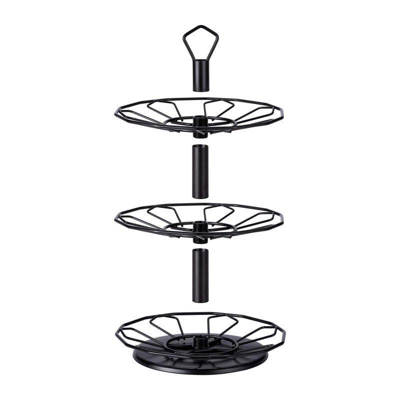 FlagShip K cup Holder Carousel 3 Tier for Keurig Pod Holder Metal DIY Install Small for K-cup Storage Stand 21 K Pod Storage - Image 3