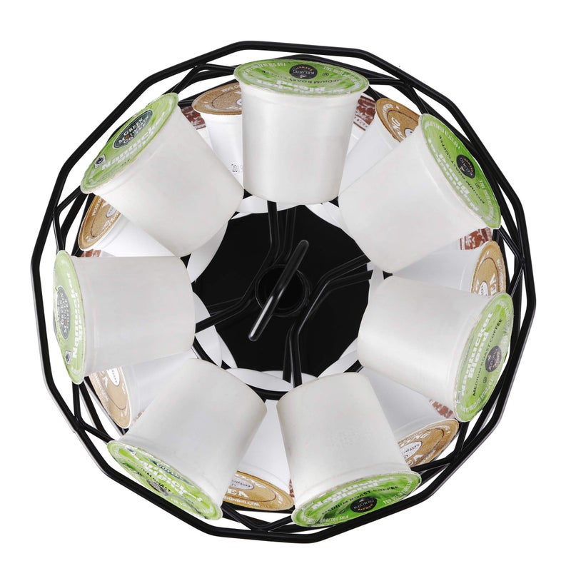 FlagShip K cup Holder Carousel 3 Tier for Keurig Pod Holder Metal DIY Install Small for K-cup Storage Stand 21 K Pod Storage - Image 5