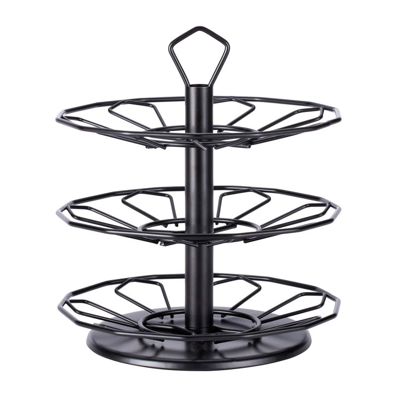 FlagShip K cup Holder Carousel 3 Tier for Keurig Pod Holder Metal DIY Install Small for K-cup Storage Stand 21 K Pod Storage - Image 2