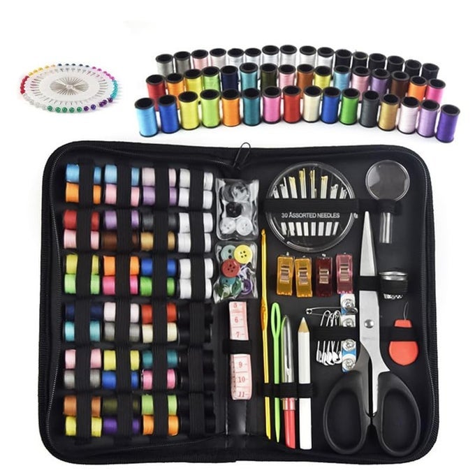 PREMIUM SEWING KIT BOX FOR ALL SIZES TAILORING TOOLS COMBO WITH ACCESSORIES SCISSORS THREAD NEEDLES INCH TAPE SUI DHAGA PORTABLE STITCHING ITEMS BOX FOR HOME MULTIPURPOSE TRAVEL DIY SK172