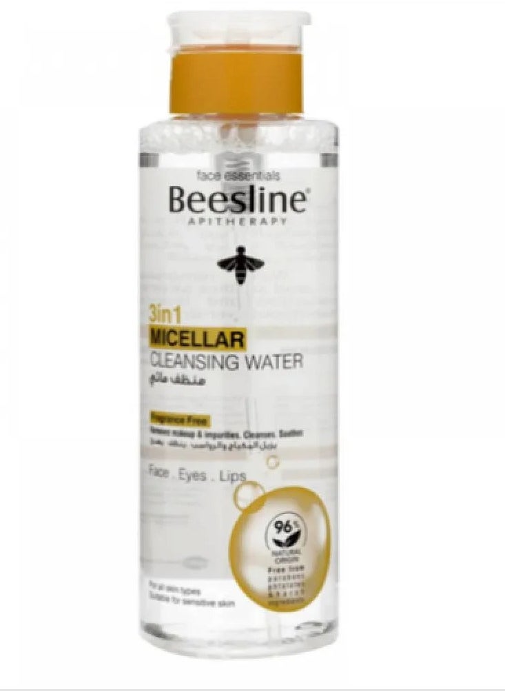 Beesline 3 IN Micellar Water Facial Make up Remover Impurities Cleanse Soothes For Face Eyes and Lips Fragrance Free 100 ml 