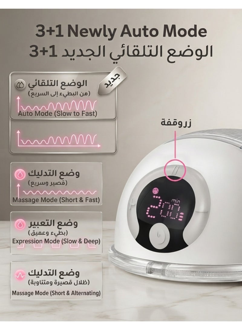 Wearable, Hands Free, Electric Portable Breast Pump With 4 Mode And 9 Levels, 1 Piece - Image 3