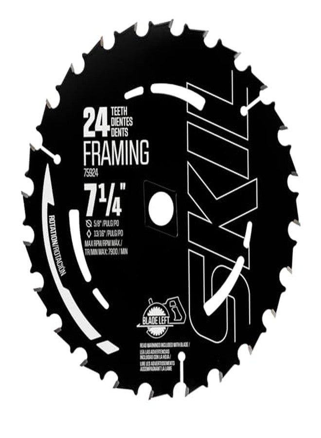 سكيل شفرة منشار دائري من كربيد التأطير من SKIL مقاس 7-1/4 بوصة و24 سنًا، عبوة من 10 قطع لمناشير SKIL الدائرية 5280-01/5180-01/5080-01-75924-10 - Image 2