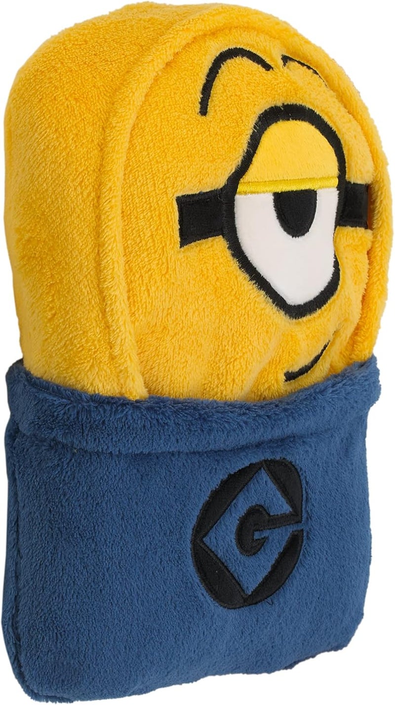 NoJo Illimuniation Lazy Minions Club Yellow Blue and White Minion Character Shaped Toddler Blanket - Image 4