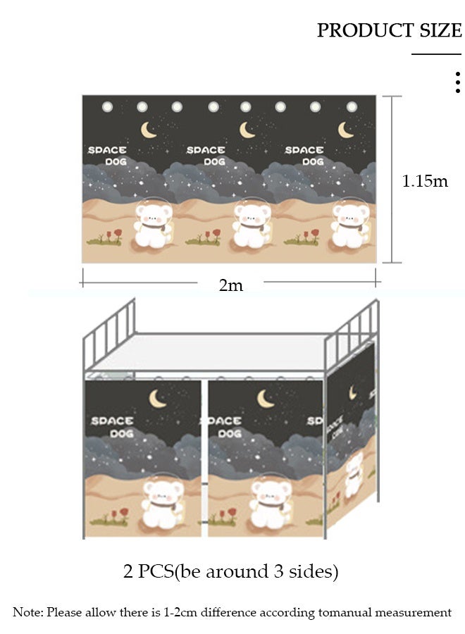 DUNISO Blackout Bottom Bunk Bed Curtains Dormitory Room Lightproof Decorative Roommate Privacy Cover Canopy Photo Background Decor Backdrop Blackout Curtain 2 Panels - Image 2