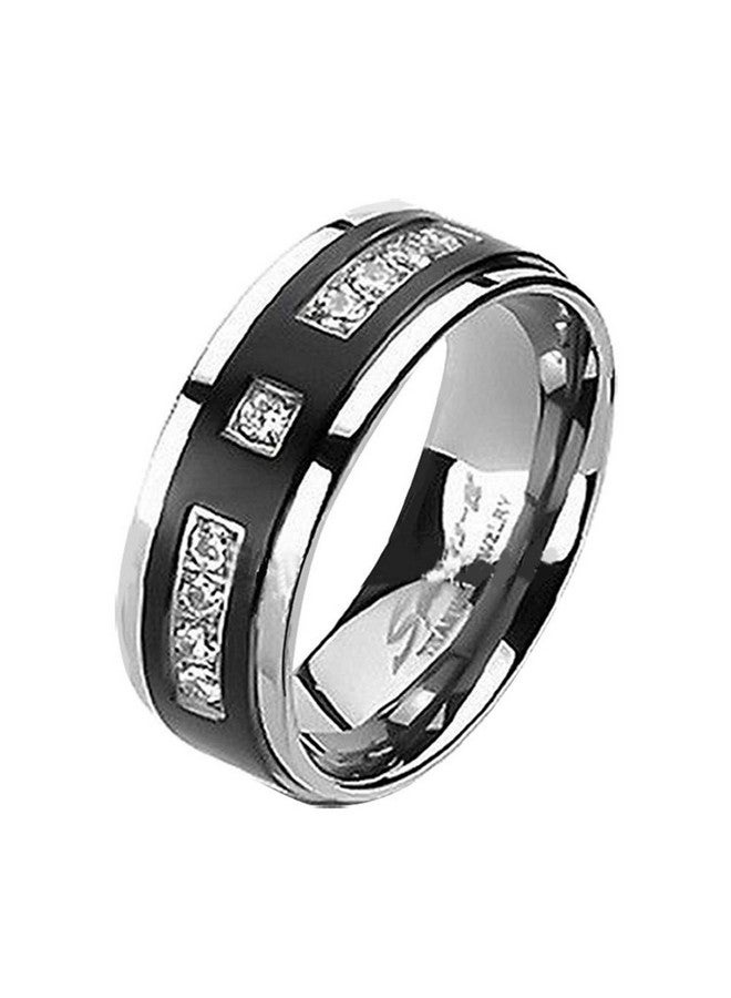 MABELLA His Hers Couple Matching Rings Black Women Stainless Steel Marquise Cut Aaa+ Cubic Zirconia Wedding Engagement Ring Bridal Sets & Men Cz Titanium Bandwomen'S Size 6 Men'S Size 9 - Image 5