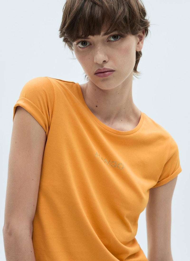 MANGO - Logo Print Cotton T-Shirt - Image 1