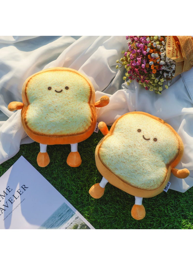 Yookeer Yookeer 3 Pcs Valentine's Day Decor Gifts Funny Toast Bread Pillows Kawaii Bread Stuffed Pillow Cute Toast Sliced Cushion Smile Bread Plush for Birthday Gifts(Classic Style  7 Inch Diameter)  - Image 5