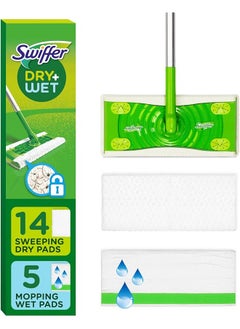 Swiffer Sweeper 2 In 1 Mops For Floor Cleaning Dry And Wet Multi Surface Floor Cleaner Sweeping And Mopping Starter Kit Includes 1 Mop + 19 Refills 20 Piece Set  - Image 1