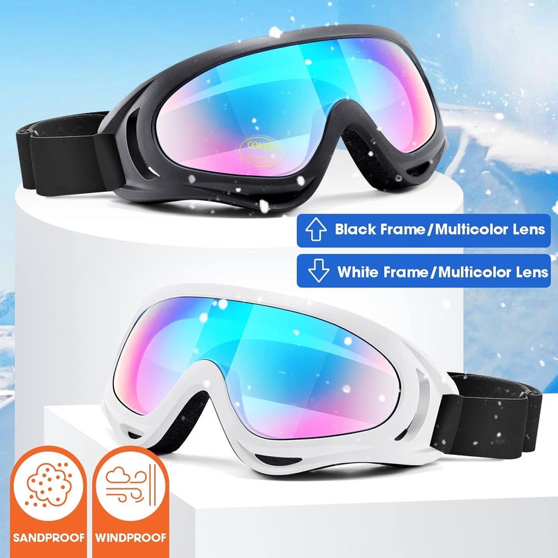 MAMBAOUT 2-Pack Snow Ski Goggles, Snowboard Goggles for Men, Women, Youth, Kids, Boys or Girls - Image 2
