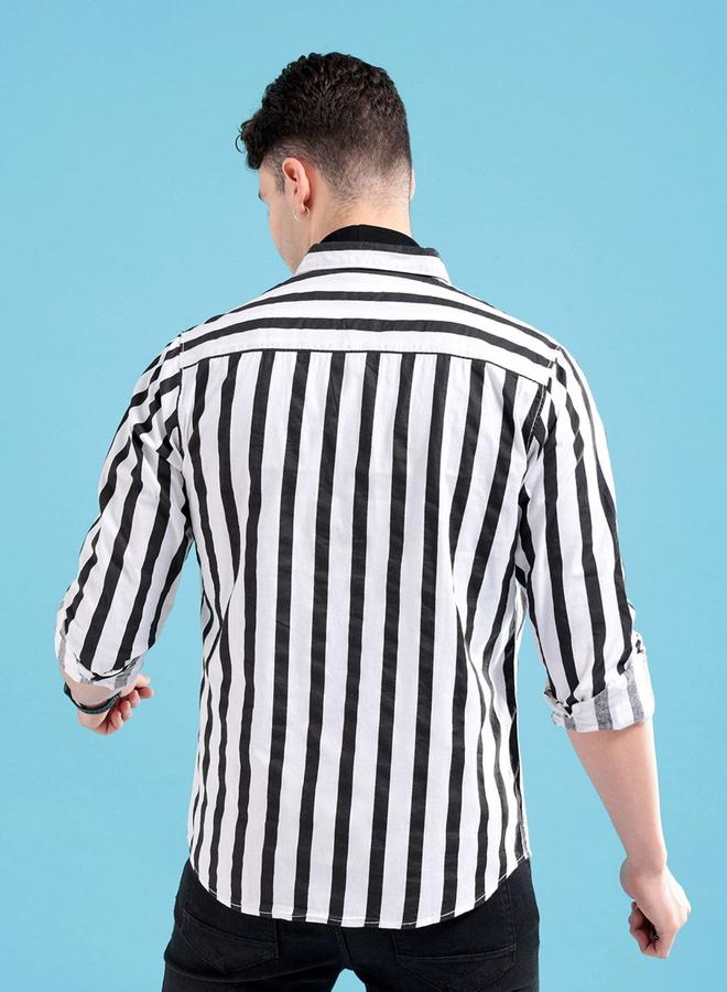 شركة المرآب الهندية قميص كاجوال رجالي مخطط بقصة ضيقة من ذا إنديان جراج كو - Image 5