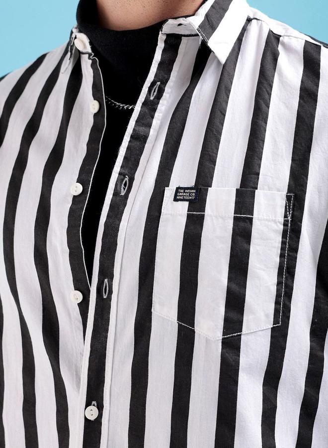 شركة المرآب الهندية قميص كاجوال رجالي مخطط بقصة ضيقة من ذا إنديان جراج كو - Image 2