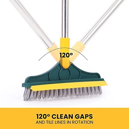 VYOOX 2-in-1 Toilet Cleaning Brush with Wiper | Long Handle Floor & Bathroom Tile Scrubber | 120° Rotating Head | Multipurpose Home & Kitchen Cleaning Brush (Pack of 1) - Image 3