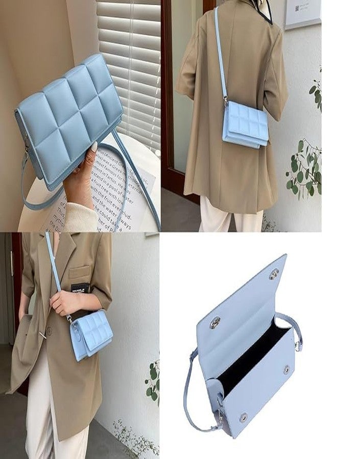 DARKFISH Women Classic Hand Bag Ladies Mini Handbag PU Leather Solid Color Bucket checker pattern Purse Crossbody Shoulder Bag Handbag With Long Strap Detachable Sling Strap Party Wedding [multicolour] - Image 4