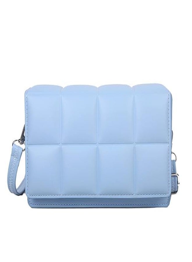 DARKFISH Women Classic Hand Bag Ladies Mini Handbag PU Leather Solid Color Bucket checker pattern Purse Crossbody Shoulder Bag Handbag With Long Strap Detachable Sling Strap Party Wedding [multicolour] - Image 1