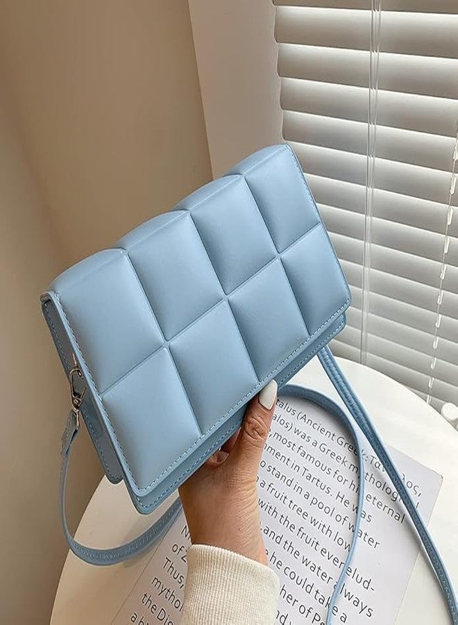 DARKFISH Women Classic Hand Bag Ladies Mini Handbag PU Leather Solid Color Bucket checker pattern Purse Crossbody Shoulder Bag Handbag With Long Strap Detachable Sling Strap Party Wedding [multicolour] - Image 2