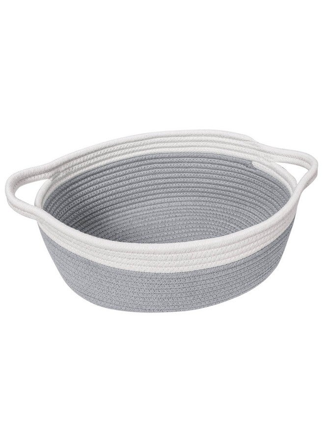 Goodpick Small Woven Basket, Storage Basket With Handles, Empty Baskets For Gifts, Woven Basket For Toys, Baby Laundry, Diapers, Towels, Snacks, Dog Toy Basket, Easter Basket, 12"X 8" X 5", Gray - Image 1