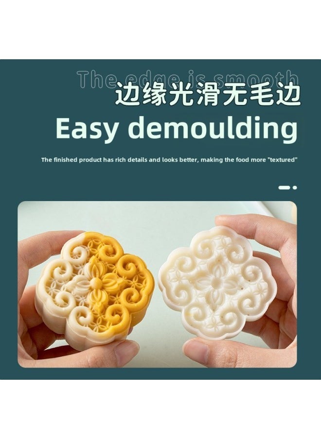 Cantonese Moon Cake Mold 2024 Hand Pressure Household Ice Skin Flow Heart Grinding Tool Old Style 50g75g-Color  - Image 4