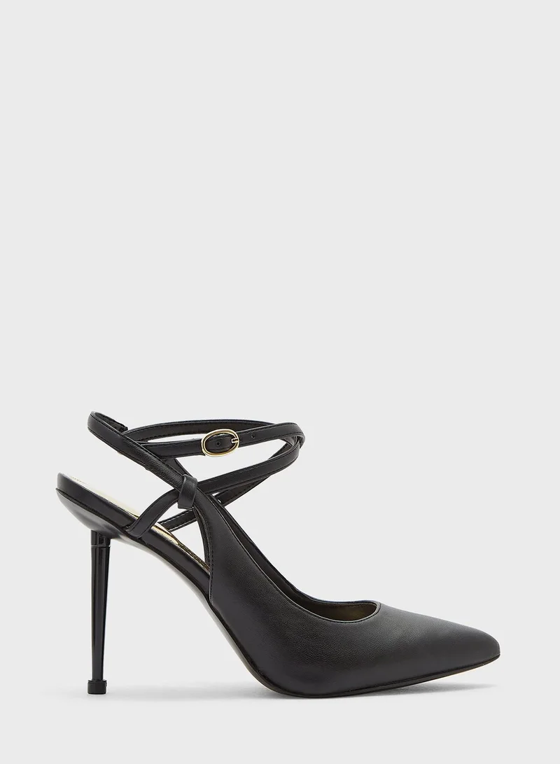 GUESS Staton Buckle Heeled Sandals