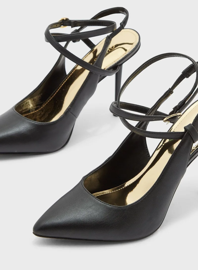 GUESS Staton Buckle Heeled Sandals