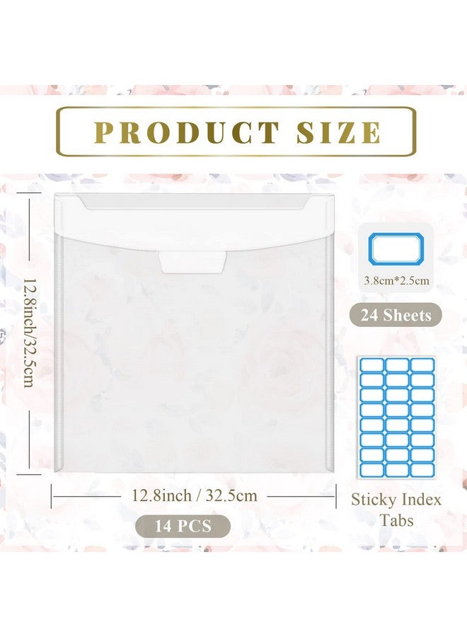 Csyidio 14 Pieces 12X12 Inch Scrapbook Paper Storage Organizer With Large Label Stickers Clear Paper Storage Organizer With Sealing Design Holds Scrapbook Paper Vinyl Paper - Image 2