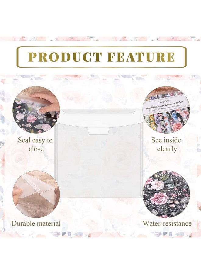Csyidio 14 Pieces 12X12 Inch Scrapbook Paper Storage Organizer With Large Label Stickers Clear Paper Storage Organizer With Sealing Design Holds Scrapbook Paper Vinyl Paper - Image 3