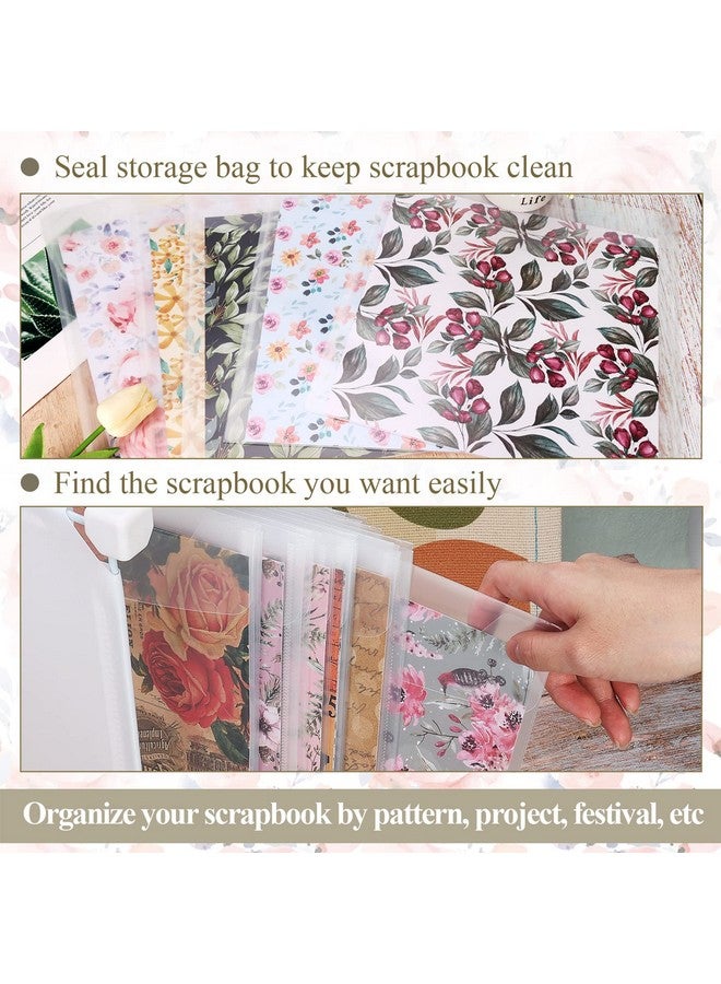 Csyidio 14 Pieces 12X12 Inch Scrapbook Paper Storage Organizer With Large Label Stickers Clear Paper Storage Organizer With Sealing Design Holds Scrapbook Paper Vinyl Paper - Image 5