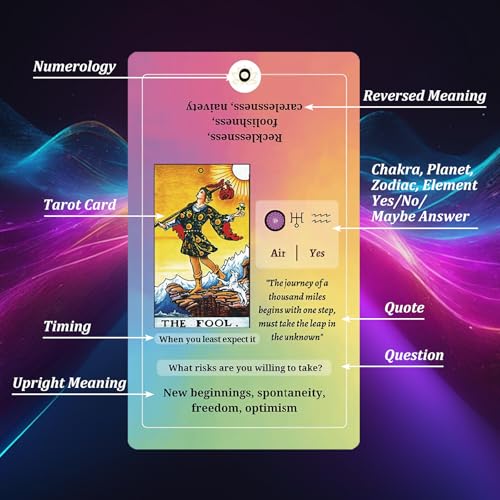 Fofeadm Tarot Cards for Beginners with Guide Book, Classic Tarot Cards with Meanings on Them, Tarot Decks for Tarot Learners - Image 2