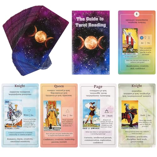 Fofeadm Tarot Cards for Beginners with Guide Book, Classic Tarot Cards with Meanings on Them, Tarot Decks for Tarot Learners - Image 1