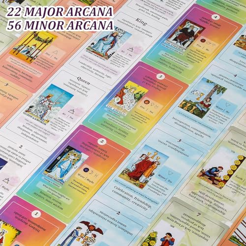Fofeadm Tarot Cards for Beginners with Guide Book, Classic Tarot Cards with Meanings on Them, Tarot Decks for Tarot Learners - Image 5