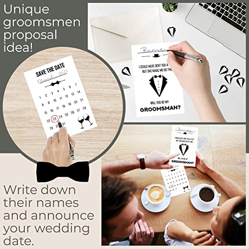 STOFINITY 10 Groomsmen Proposal Cards Set - 8 Will You Be My Groomsman Proposal Gifts for Wedding, 2 Best Man Proposal Gifts, Funny Asking Groomsman Card, Suit Up Groomsmen Gift Box Invitation Ideas - Image 3