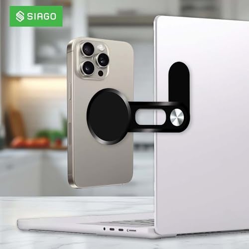 SIAGO Universal 90° Rotating Phone Holder for Laptop & Desktop Monitors | Adjustable Phone Stand for 4 to 7.1 Inch | Hands-Free Vertical Horizontal Viewing | Tool-Free Installation | SIA393 - Image 2