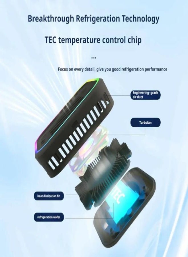 ارواق مبرد الهاتف المغناطيسي اللاسلكي SR03 مع ضوء LED وتبريد أشباه الموصلات (أسود) - Image 4