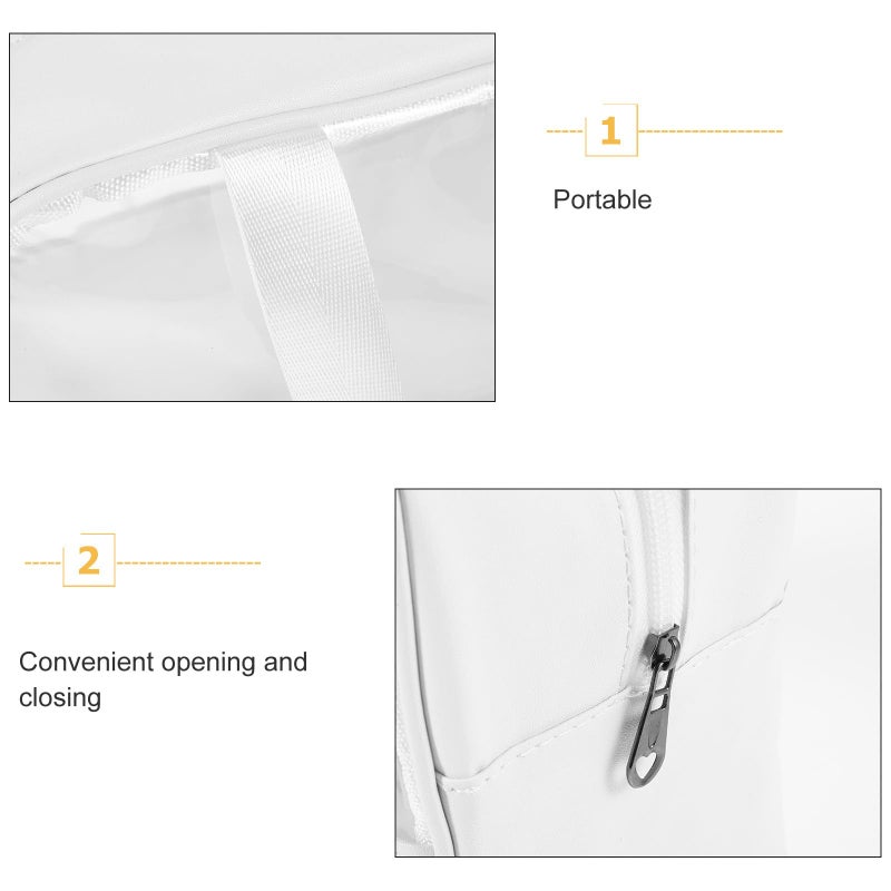 Large Waterproof Travel Cosmetic Bag Toiletry Pouch Organizer White Women - Image 4
