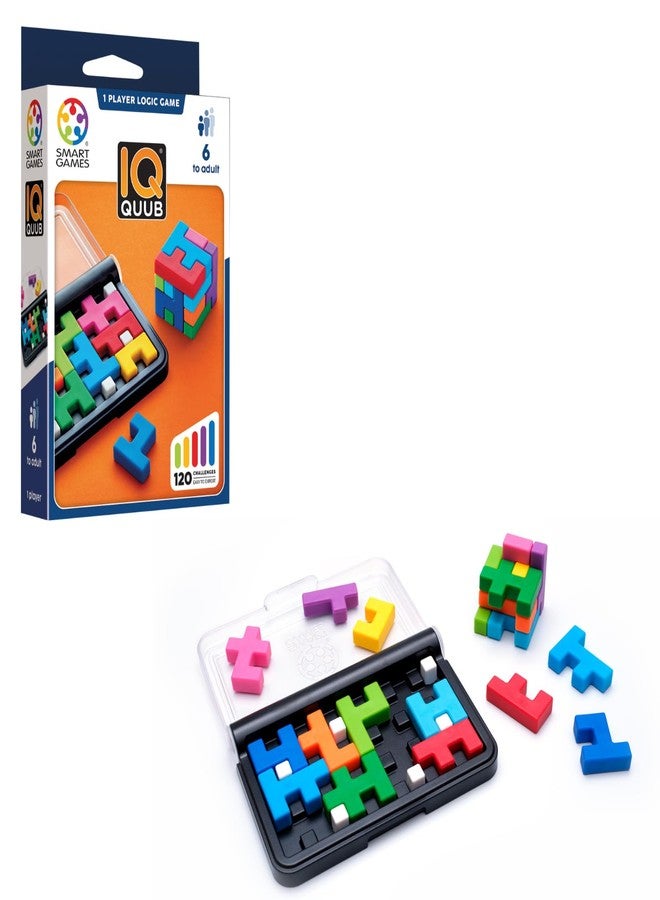 سمارت جيمز لعبة SmartGames IQ Quub – لعبة ألغاز منطقية للسفر ولعبة بناء مكعبات ثلاثية الأبعاد بقطع ناعمة الملمس، 120 تحديًا، لعبة تعليمية في مجالات العلوم والتكنولوجيا والهندسة والرياضيات للأطفال والكبار، من عمر 6 سنوات فما فوق - Image 1