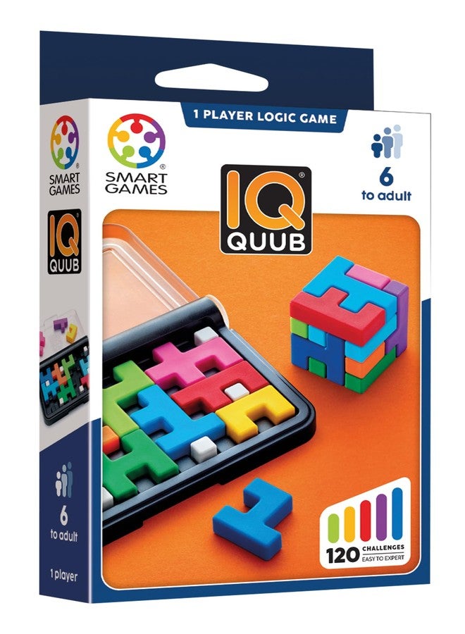 سمارت جيمز لعبة SmartGames IQ Quub – لعبة ألغاز منطقية للسفر ولعبة بناء مكعبات ثلاثية الأبعاد بقطع ناعمة الملمس، 120 تحديًا، لعبة تعليمية في مجالات العلوم والتكنولوجيا والهندسة والرياضيات للأطفال والكبار، من عمر 6 سنوات فما فوق - Image 5