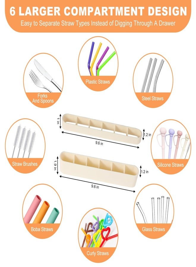 Aurdeayi 9.6'' Large Straw Holder for Cabinet Door, Soft Silicone Straw Organizer Storage Container, Space-Saving Reusable Straws Dispenser, Kitchen Organizer Accessories for Cabinet Cupboard Counter RVs - Image 3
