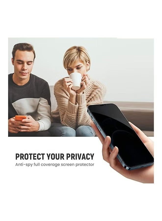موكوم 9D اي فون 13/13 Pro مكافحة التجسس الخصوصية الزجاج المقسى الشاشة غطاء أسود - Image 4