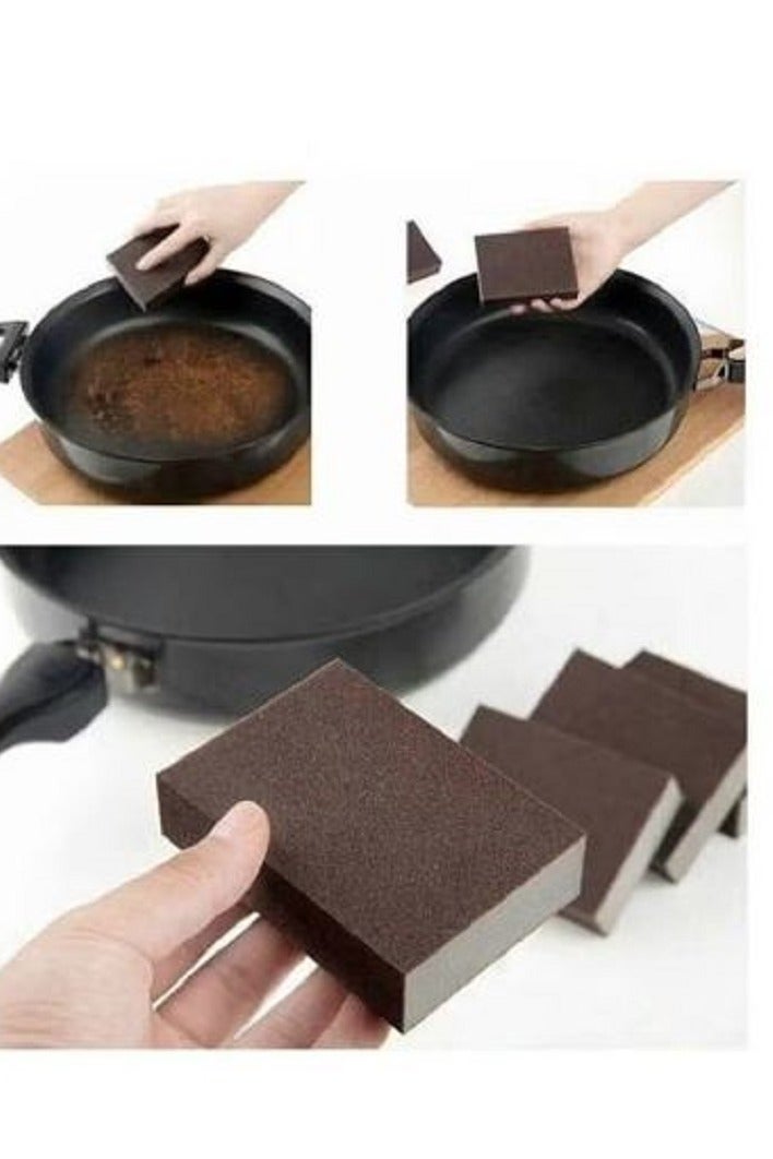 2pcs Magic Carbon Cleaning Sponge - Brown - Image 2