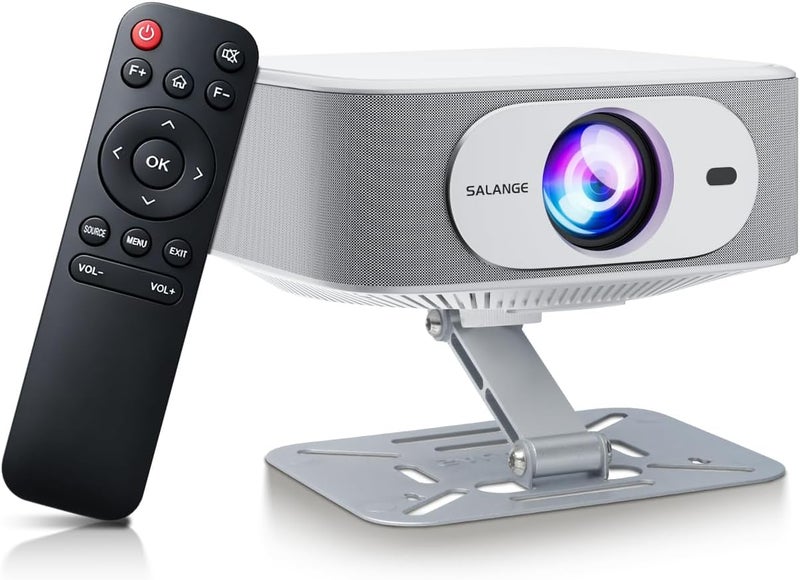 [مع حامل] بروجيكتر ذكي 4K+، 30000 لومن مع تطبيقات مرخصة مدمجة، دقة 1080P أصلية، بروجيكتر أفلام مع تصحيح تلقائي لشكل الصورة، بروجيكتر لاسلكي WiFi 6 بلوتوث، بروجيكتر سينما منزلية 4K للهواتف الذكية/الهدايا - Image 1