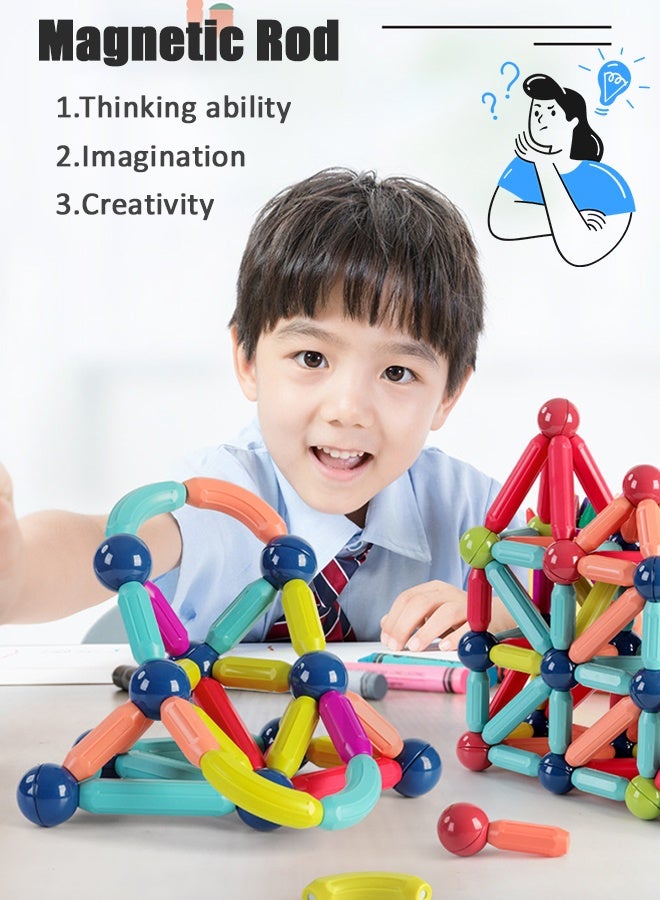 حياة الكثبان 84 قطعة من مكعبات البناء المغناطيسية للأطفال، مجموعات بناء مغناطيسية تعليمية، ألعاب تفاعلية عائلية STEM غير سامة ومتينة للأولاد والبنات من سن 3 سنوات فما فوق - Image 2