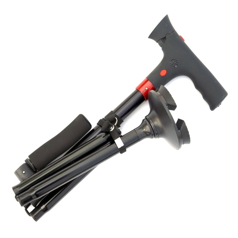 Folding Walking Cane with LED Light Adjustable & Portable Walking Stick - Image 3
